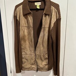 Cubavera Brown Knit Men Jacket